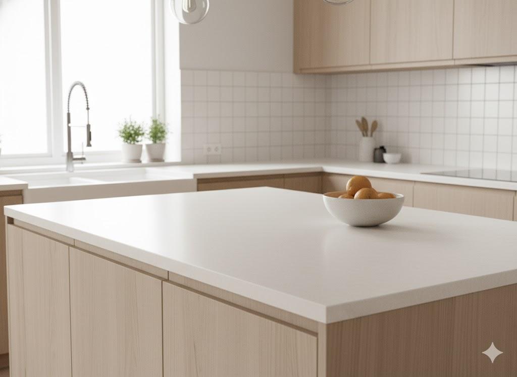 Corian ada tezgah modern mutfak